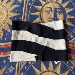 NWT Cider Y2K Cream and Black Stretch Striped Tank Top Women's Zip Up Size M